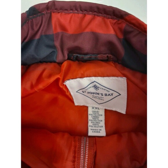 St Johns Bay Womens Quilted Vest Buffalo Check Pockets Full Zip XXL Puffer 2XL - Picture 5 of 9